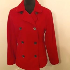 Lands' End Red Polartec Coat M/P 10/12